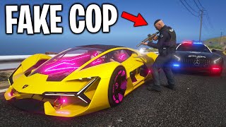 Stealing Cars as Fake Cop in GTA 5 RP [upl. by Gombosi]