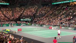 Novak Djokovic Vs Grigor Dimitrov PARIS 2019 Court Level view [upl. by Ahsykal]