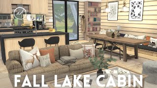 COZY FALL LAKE CABIN  Sims 4  CC SPEED BUILD  CC List [upl. by Enirehs385]