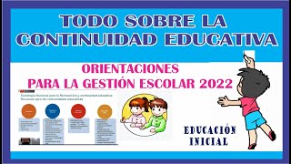 LA GESTION ESCOLAR PARA EL RETORNO A LAS CLASES PRESENCIALES 2022👉EDUCACION INICIAL [upl. by Karas]