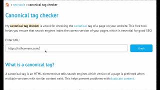 Canonical tag checker  Free SEO tool [upl. by Takakura641]