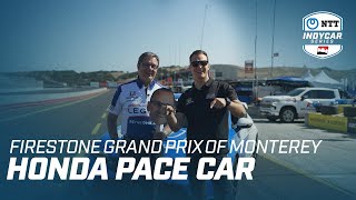 HONDA PACE CAR  ALEX PALOU AND RICKY DAVIS [upl. by Eaner]