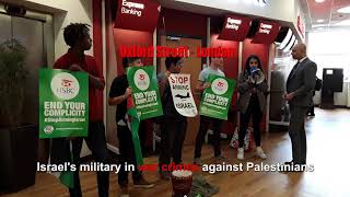 Stop Arming Israel national day of action targeting HSBC 15 Sept 2018 [upl. by Fenn]