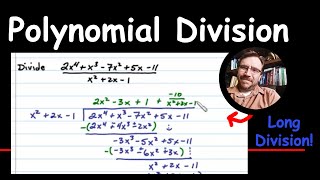 Polynomial Long Division with a Trinomial Divisor with a Remainder [upl. by Savory]