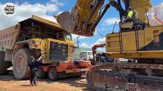 Transporting a Caterpillar 777 Dumper Over 400km  Four Liebherr Excavators Leveling a Massive Site [upl. by Banyaz]