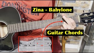 Babylone  Zina guitar tutorial with guitar chords [upl. by Titos]