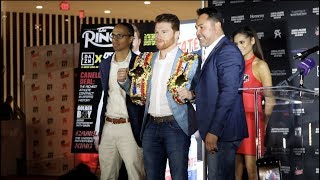 Canelo Alvarez Presented with WBC WBA Lineal and Ring Magazine Title Belts [upl. by Iliak]