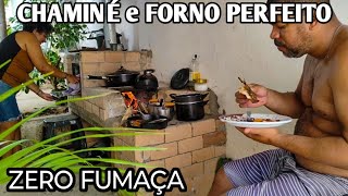 INAUGURAÇÃO do FOGÃO com FORNO Á LENHA ZERO FUMAÇA CHAMINÉ PERFEITA Almoço completo Bolo Delicioso [upl. by Artsa]