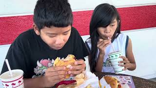 Skyler and Kylee eat outside of InNOut for the first time [upl. by Ludwigg]