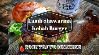 Lamb Shawarma Kebab Burger cooked on BBQ plancha [upl. by Elleirol861]