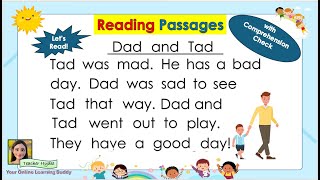 Reading Passages Reading ComprehensionPractice Reading English  Kinder Grade 1Grade 2 Grade 3 [upl. by Ramma]