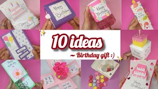 10 ideas DIY Birthday Gift Idea Birthday card cute gift easy craft ideas paper crafts DIY gift [upl. by Klinger]