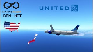 Infinite Flight Denver DEN to Tokyo NRT  TIMELAPSE  United Airlines B7879 [upl. by Fraser]