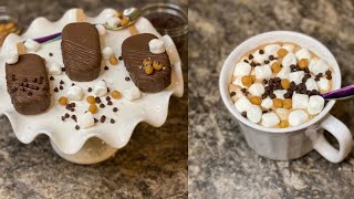 Hot cocoa pops 3 ways  Salted Caramel Peanut butter Chocolate chip  Shereka’s World [upl. by Ibbob]