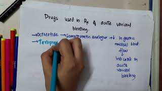 drugs used in treatment of acute variceal bleeding mp4  Pharmacology [upl. by Gerge]