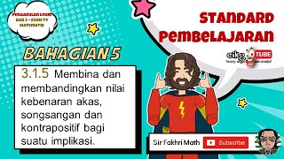 PART 5 Matematik Tingkatan 4 BAB 3 KSSM Penaakulan Logik  membina akas songsangan kontrapositif [upl. by Boyce]