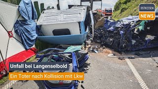 LANGENSELBOLD Ein Toter nach Kollision mit Lkw [upl. by Ruffina]