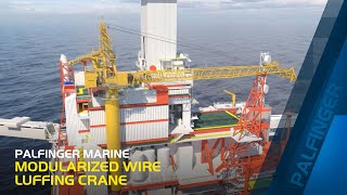 PALFINGER MARINE  New Modularized Wire Luffing Crane [upl. by Odnam72]