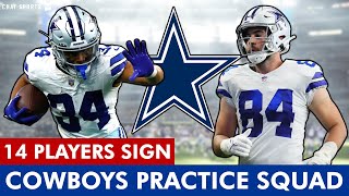 Cowboys Practice Squad 2023 Malik Davis Sean Harlow Sean McKeon Lead 14 Signings 2 Players To IR [upl. by Nythsa]