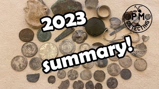 My best finds from 2023  summary of the year  Metal detecting UK  Minelab Equinox 800 [upl. by Kimmie465]