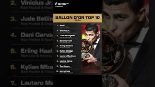 Ballon dor Top 10 2024 legendsoffootball footballsuperstar ballondor [upl. by Luapnhoj]