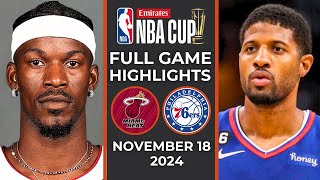 Full Game Highlights Miami Heat vs Philadelphia 76ers  November 18 2024  2024 NBA Season nba [upl. by Ayot]