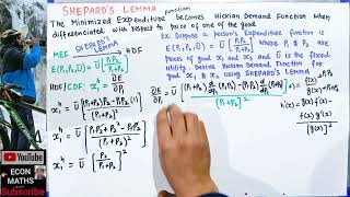 Shepherds Lemma finding Compensated demand function from minimised expenditure function [upl. by Uolymme]