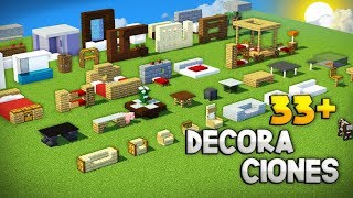 MINECRAFT COMO HACER  DE 33 DECORACIONES PARA TU CASA  IDEAS DE DECORACIÓN PARA TU CASA [upl. by Jobina784]