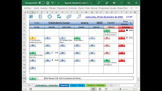 Agenda Calendario Lunar con fórmulas en Excel [upl. by Madelene169]