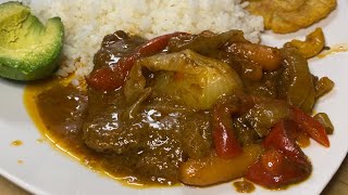 Puerto Rican BistecBiftec en Salsa  Bistec Guisado  Stewed Cubed Steak [upl. by Sweet183]