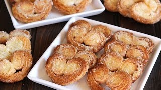 Best Palmiers  How to make Palmier Cookies  Only 2 Ingredients  French Pastries  Hearts Biscuits [upl. by Twyla]