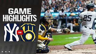 Yankees vs Brewers Game Highlights 42724  MLB Highlights [upl. by Aicekal]