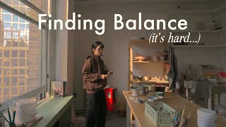 Finding WorkLife Balance as an Artist 🍐 nyc studio VLOG [upl. by Trebbor]