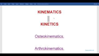 KINEMATICS – KINETICS – Osteokinematics  Arthrokinematics [upl. by Acimahs]