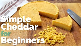 Home Cheesemaking  no special equipment required  Easy Farmhouse Cheddar Hard Cheese Recipe [upl. by Enilehcim653]