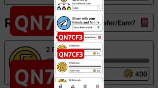 Free Coin earning 💸 app Refer code trendingshorts ytshorts earningapp [upl. by Faxan948]