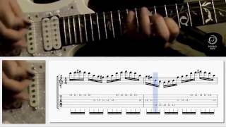 Develop accuracy and speed with this stringskipping shred lick w animated tab  Paul Gilbert [upl. by Airdnat]