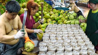 Amazing Coconut Cutting Skills  Coconut Jelly Making in Thailand  Street Food for Coconut Lovers [upl. by Roslyn548]