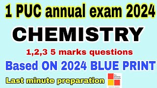 1st PUC Chemistry 2024 Important questions for annual exam PUC 1 year Chemistry important questions [upl. by Nihahs583]