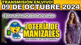 Resultado LOTERIA DE MANIZALES DEL MIÉRCOLES 09 de octubre 2024 [upl. by Thatch]