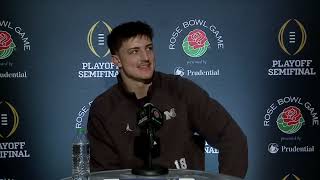 Michigan TE Colston Loveland media session at Rose Bowl [upl. by Nalehp]