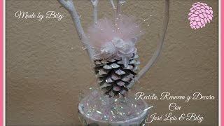 DIY COMO DECORAR PIÑAS DE PINO NAVIDEÑO [upl. by Ydnyc]