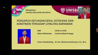 PENGARUH KEPUASAN KERJA KETAHANAN DAN KOMITMEN TERHADAP LOYALITAS KARYAWAN [upl. by Thetisa635]