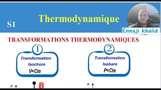 Différentes transformations thermodynamiques isobare isochore isotherme adiabatique [upl. by Eugene]