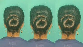 Wedding Bun Hairstyle Tutorial For Short Hair  Wedding Guest Donut Bun Hairstyle Tutorial With Sari [upl. by Nuahc415]