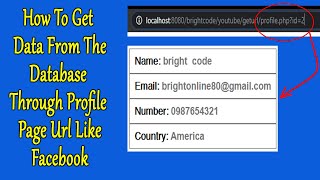 How To Get Data From Database Through The User Profile Page URL in php [upl. by Jeminah744]