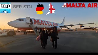 FLIGHT REPORT  BERLIN TO LONDON STANSTED  MALTA AIR 737 MAX  CHASING THE SUN [upl. by Aryahay960]