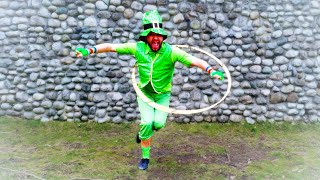 Happy Leprechaun Dance Try Not To Laugh 🍀 St Patricks Day Hula Hoop Jig To Irish Song 🍀 Shorts [upl. by Wendell]