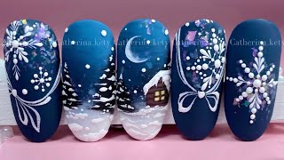 Snowflakes Nail ArtWinter Nail ArtChristmas Nail ArtFiochi di neve nail artMadam Glam [upl. by Aramac]