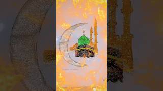 Holy Kaaba sharif amp Madina sharif drawing together with glitters  ononnasartstudio [upl. by Akemad]